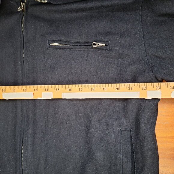 Vintage Abercrombie & Fitch Wool bomber jacket zip navy preppy pea coat academia - Picture 10 of 10